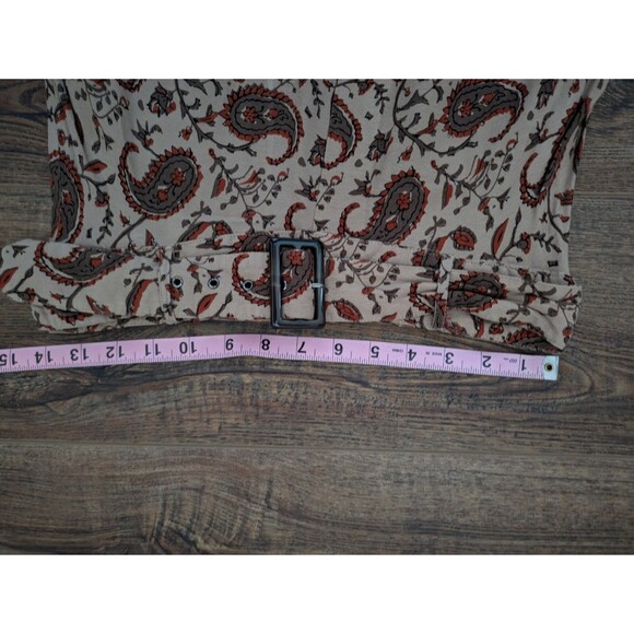 Lusana Vera Skirt Brown Red Paisley Pattern Size L Anthropologie - Picture 6 of 9